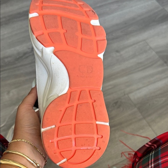 Dior Cream Sneakers with Orange Soles B22 sneakers Unisex sz 37 - Picture 13 of 16